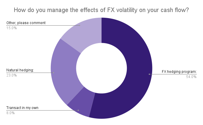 How do you manage the effects of FX volatility on your cash flow 3